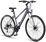 Licorne Bike Premium Voyager Trekking Bike in 28 Zoll Aluminiumrahmen...
