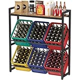Lifewit Getränkekistenregal mit Ablage für 6 Kisten, 32D x 104W x 117,3H...