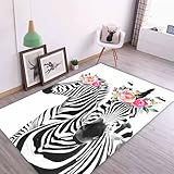 UNAGRI Teppich Schlafzimmer Zebra Wohnzimmer Kinderzimmer, Kinderteppich...