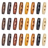 GORGECRAFT 80 Stück 8 Farben Ovale Holzknöpfe 30mm Lang Hornförmiger...