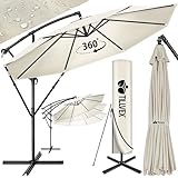 tillvex Alu Sonnenschirm + Abdeckung Ø 300 cm mit Kurbel | Ampelschirm mit...
