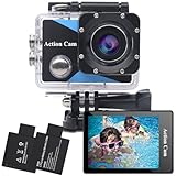 Nvgfelis Action Cam FHD, Unterwasserkamera wasserdicht bis 30M,...