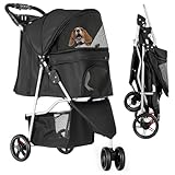 YITAHOME 15 kg Faltbarer Hundewagen, Katzenbuggy mit 3 Rädern,...