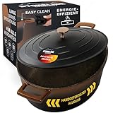 STONELINE Cocotte Bräter mit Deckel Induktion 32 cm, 6,6 L, Aluguss Topf...