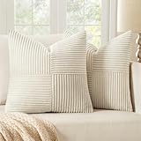 MIULEE 2er Set Kissenbezug 40x40cm Beige Kissenhülle Kissenbezüge...
