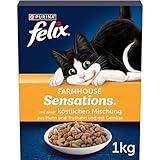 FELIX Farmhouse Sensations Katzenfutter trocken, mit Huhn und Truthahn, 1er...