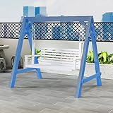 Robuste Holz-Schaukelbank mit Ständer, 2-Sitzer, Terrassenschaukel mit...