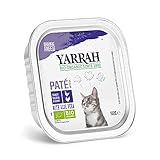 Yarrah Pate Huhn Truthahn Aloe Vera 100g Bio Katzenfutter, 16er Pack (16 x...