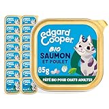Edgard & Cooper Bio-Katzenfutter (Bio-Lachs & Huhn, 85 g x 16), biologisch,...
