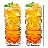 INFTYLE Clear Tiki Gläser Set von 2-14 oz Modern Bar Tiki Cocktail Gläser...