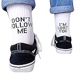 CHJIEJIE Peahop Lustige Socken Buchstaben Folgen Mir Nicht Beiläufige...