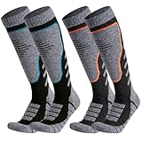 2 Paar Skisocken, Skisocken aus Merinowolle für Herren Damen, Thermo...