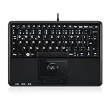 Perixx PERIBOARD-509 Plus Super Mini Tastatur mit Trackball - 230x160x23mm...