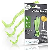 Zrilubkrelz® Zeckenzange Zeckenhaken Zeckenentferner | 3er Set Zeckenhebel...