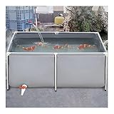 Runder Fischteich aus Segeltuch – 2 x 1,5 x 0,4 m PVC-Schwimmbad mit...