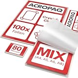 ACROPAQ Laminierfolien MIX - 80 mic, 100 Stück (A4, A5, A6, je 20 Stück,...