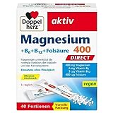 Doppelherz Magnesium 400 + B6 + B12 + Folsäure DIRECT - Magnesium...