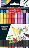 Faber-Castell 116452 Black Edition Brush Pen Set mit 20 leuchtenden Farben,...