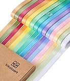 Vitalizart 0,95cm x 64 m Satinband 14 Helle Farben, Doppelseitige...