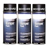 3 Spraydosen Stoßstangenlack Bumperlack schwarz Speziallack für...