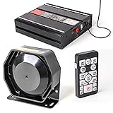 SMALLFATW Polizei Sirene 20 Töne 130dB 200 Watt, Dual 20A Hilfsschalter,...