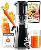 NUTRI-PRESS Slow Juicer Obst & Gemüse Entsafter - BPA-frei, 350 Watt, Sehr...