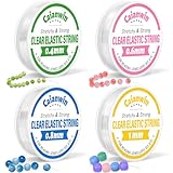 Caianwin Elastische Schmuckfaden Set, 4 Spule Gummiband für Armbänder...