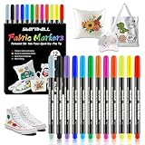 Sternhell 12Farben Textilfarbe Textilmarker Waschmaschinenfest Textilstifte...