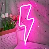 Blitz Neon Schild, LED Neon Schilder für Wanddekoration, Batterie oder USB...