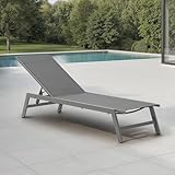 IDIMEX Gartenliege ESPIRITU höhenverstellbar, grau – Sonnenliege mit...