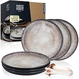 Moritz & Moritz VIDA 6er Dessertteller Set Beige - Stylische Porzellan...