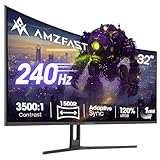 Amzfast 32 Zoll Curved Gaming Monitor (240Hz, 1920x1080, 1ms MPRT, 1500R),...