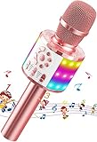 MicQutr Bluetooth Mikrofon Karaoke, Drahtloses LED Karaoke Mikrofon mit...