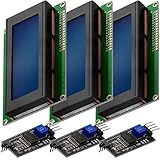 AZDelivery 3 x HD44780 2004 LCD Display Bundle Blau 4x20 mit weißen...