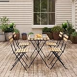 casa.pro Gartenmöbelset Bovino 5-TLG. Gartentisch mit 4 Stühlen...