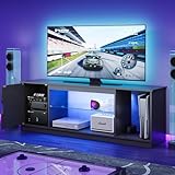 Bestier TV-Schrank 145x35x52 cm für Fernseher bis 65 Zoll mit RGB...