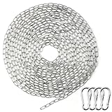 Edelstahlkette Meterware,1,5mm 8m Kette Edelstahl mit 4 Karabiner,Metall...