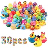 30 Stück Gummi Badeenten, Quietscheente Rubber Duck Badewannen Dekoration...