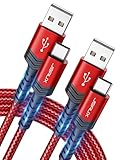 JSAUX USB C Kabel 3,1A [2 Stück 3M], USB Typ C Ladekabel Schnellladung...