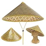 42 x 27 cm Bambus-Hut im chinesischen Stil, Rattan-Fischerhut im...