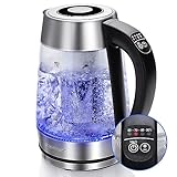 Aigostar Glas Wasserkocher mit Temperatureinstellung 1,7L, 2-in-1 Teekocher...