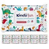 Kindii Fun Feucht-Toilettenpapier - 600 Stück -.spülbar - Kombination aus...