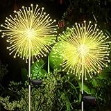 CNMTCCO 2 Stück Solar Feuerwerk Gartenlichter, Solar Garten Dekorative...