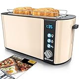 KESSER® Toaster mit Brötchenaufsatz, Automatik-Langschlitztoaster mit 6...