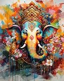 TISHIRON Elefant Malen nach Zahlen Erwachsene, Majestätischen Elefanten...