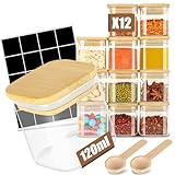 Withosent Gewürzgläser, mit Gewürzetiketten, Set von 12 Gewürzdosen mit...