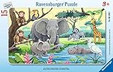 Ravensburger Kinderpuzzle - 06136 Tiere Afrikas - Rahmenpuzzle für Kinder...