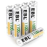 EBL AAA Akku 1100mAh 8 Stück - wiederaufladbare Batterien AAA, Typ NI-MH...