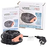 2m Frostschutz Heizkabel mit Knopf-Thermostat VOSS.eisfrei, 230V,...