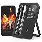 BFOUR Fleischthermometer Kabelloses mit 2 Sonden,Bluetooth Grillthermometer...